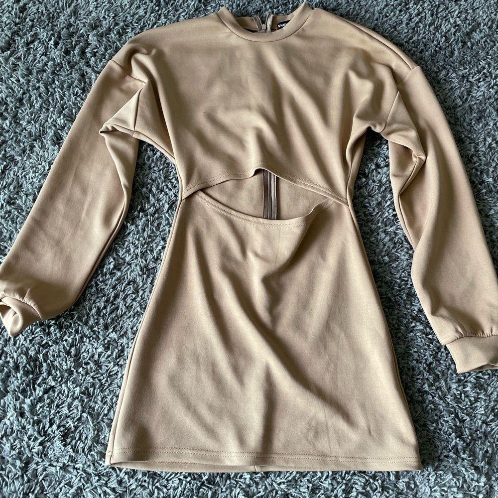 SHEIN Brown Bodycon Dress with cutout